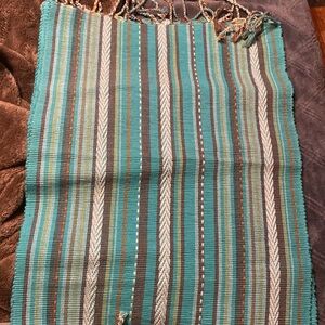 Simply Southwest Placemats Set Of 2- Turquoise Serape Pattern Kay Dee Designs